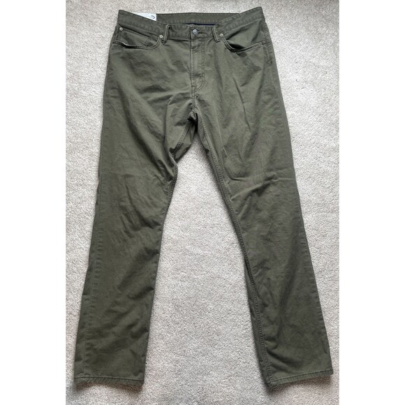 Polo Ralph Lauren Pants Mens 36x34 Varick Slim Straight Flat Front Olive Green - Picture 1 of 8